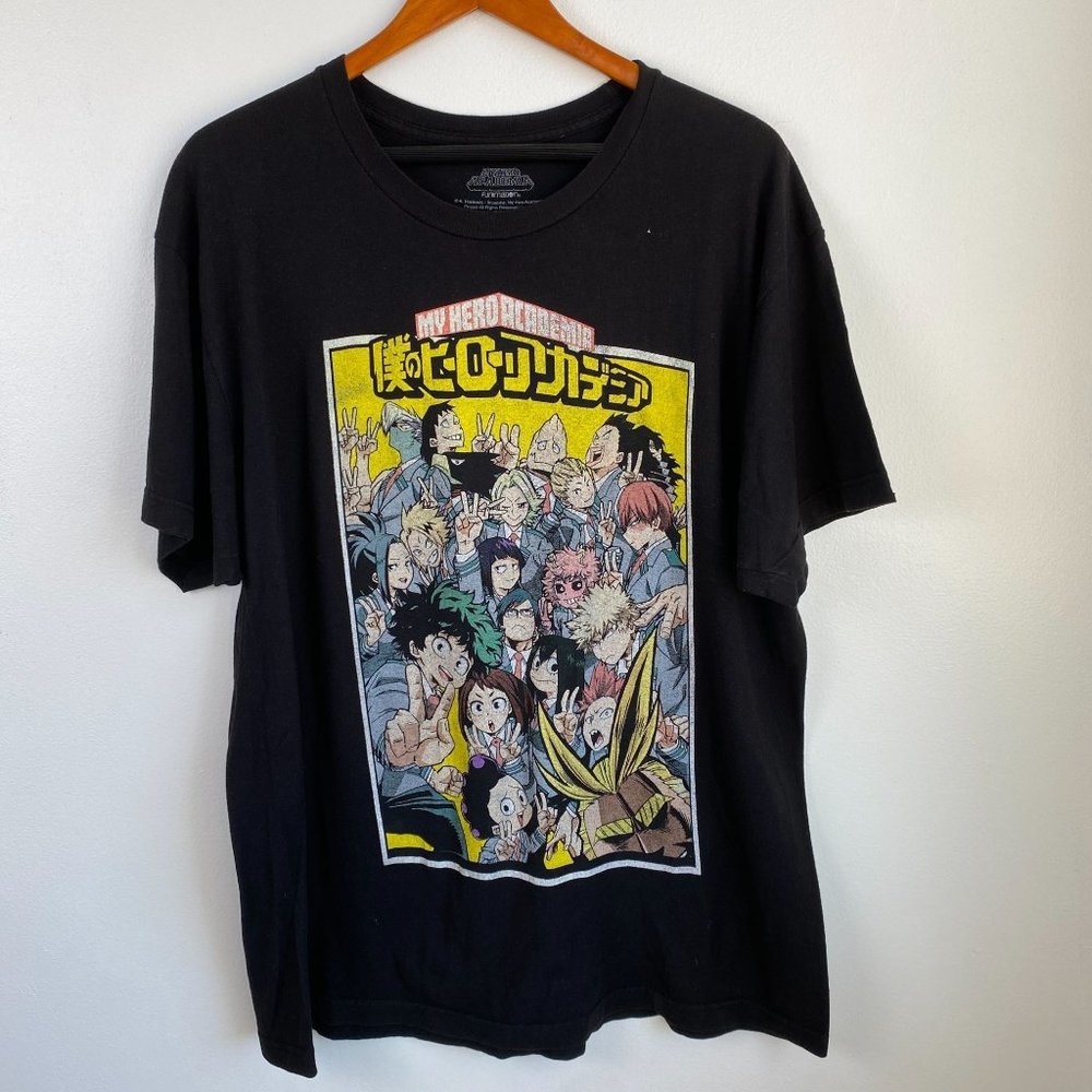 My Hero Academia Black T-shirt Size XL Funimation Production Graphic Tee